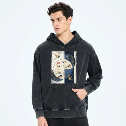 Tokyo-Tiger Swallows Among The Bamboo Washed Hoodie