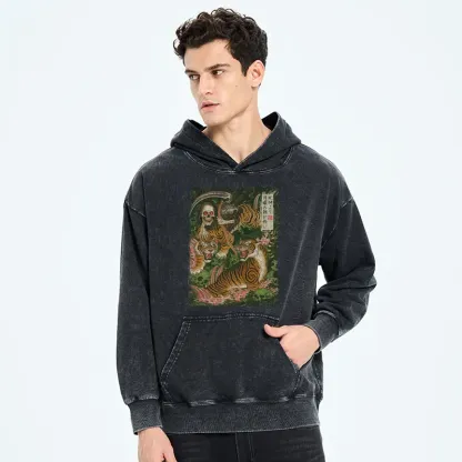 Tokyo-Tiger Death God And Tiger Washed Hoodie