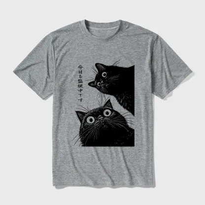 Tokyo-Tiger The Cat Is Watching Today Cotton Blend T-Shirt