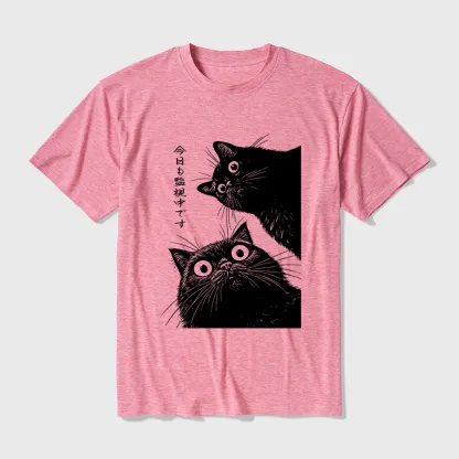 Tokyo-Tiger The Cat Is Watching Today Cotton Blend T-Shirt