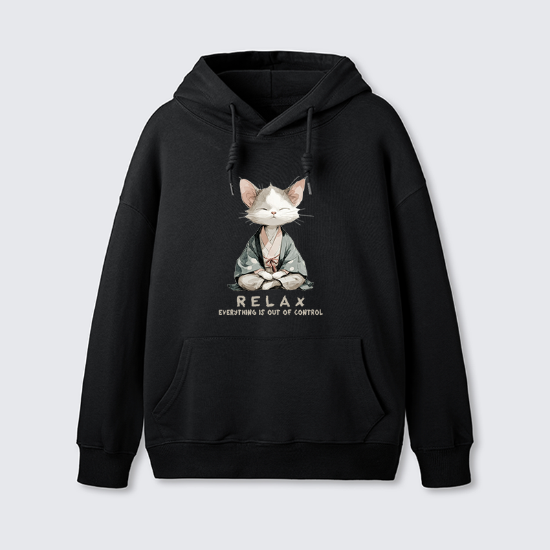 Tokyo-Tiger Zen Cat Relaxation Everything's Out Of Control Classic Hoodie