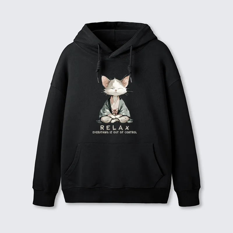 Tokyo-Tiger Zen Cat Relaxation Everything's Out Of Control Classic Hoodie