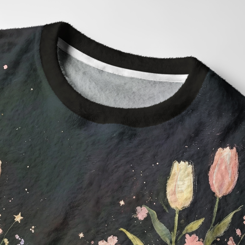 Tokyo-Tiger Blossom‑Wrapped Tiger Fuzzy Christmas Ugly Sweatshirt