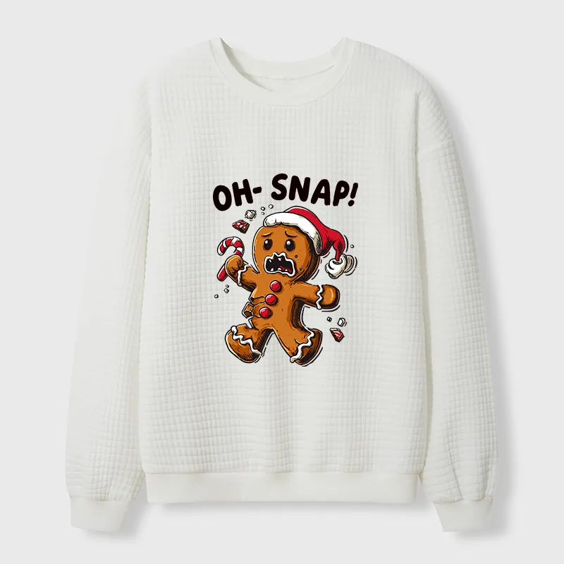 Tokyo-Tiger Oh Snap The Gingerbread Man's Christmas Chaos Waffle Sweatshirt