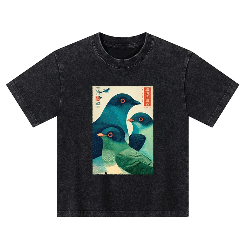 Tokyo-Tiger Petrels Of The Painted Sea Kids Washed T-Shirt