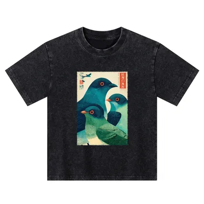 Tokyo-Tiger Petrels Of The Painted Sea Kids Washed T-Shirt