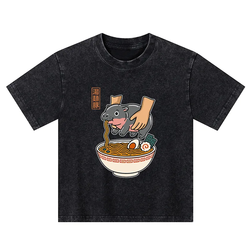 Tokyo-Tiger Noodles Got Me Kids Washed T-Shirt