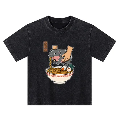 Tokyo-Tiger Noodles Got Me Kids Washed T-Shirt