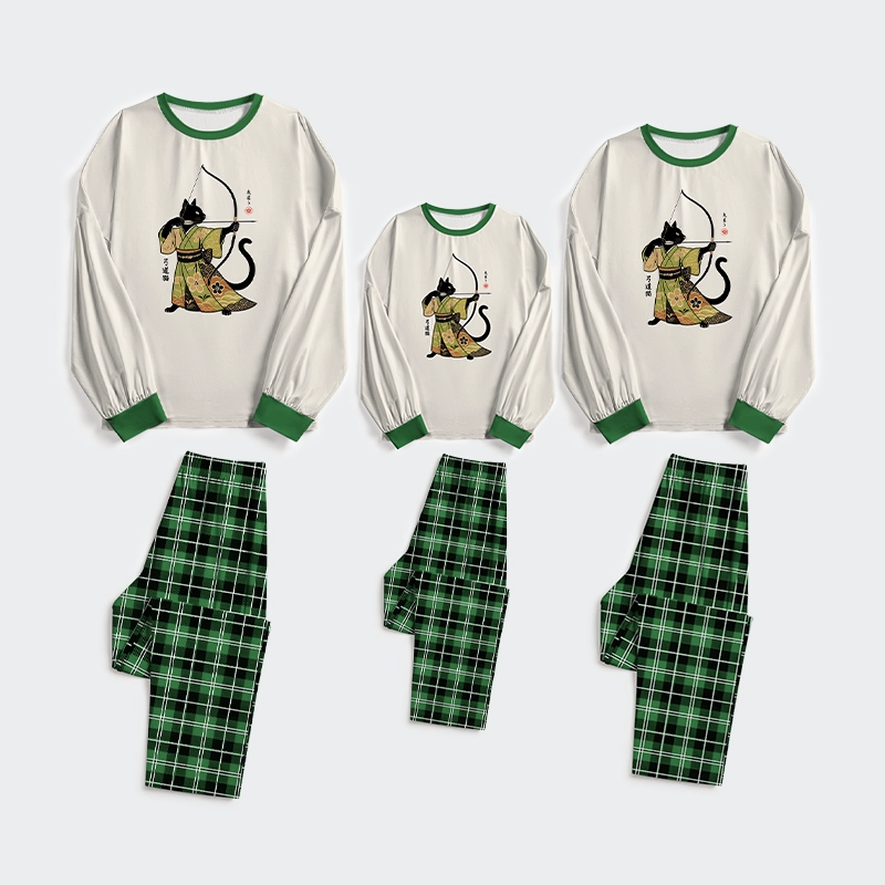 Tokyo-Tiger Japan Cat Archery Family Pajama Sets
