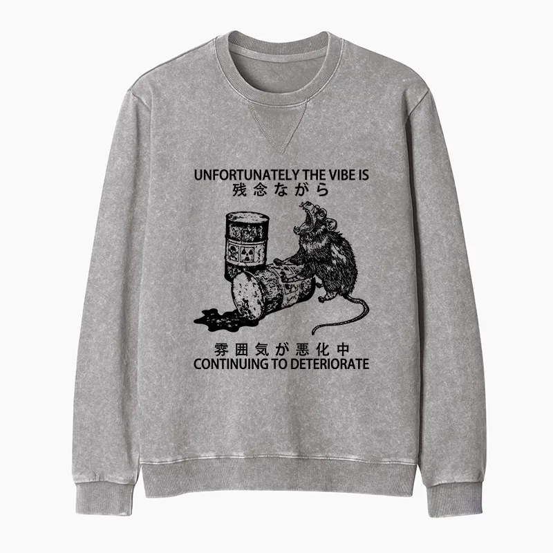 Tokyo-Tiger The Vibe Is Continuing To Deteriorate Washed Terry Sweatshirt