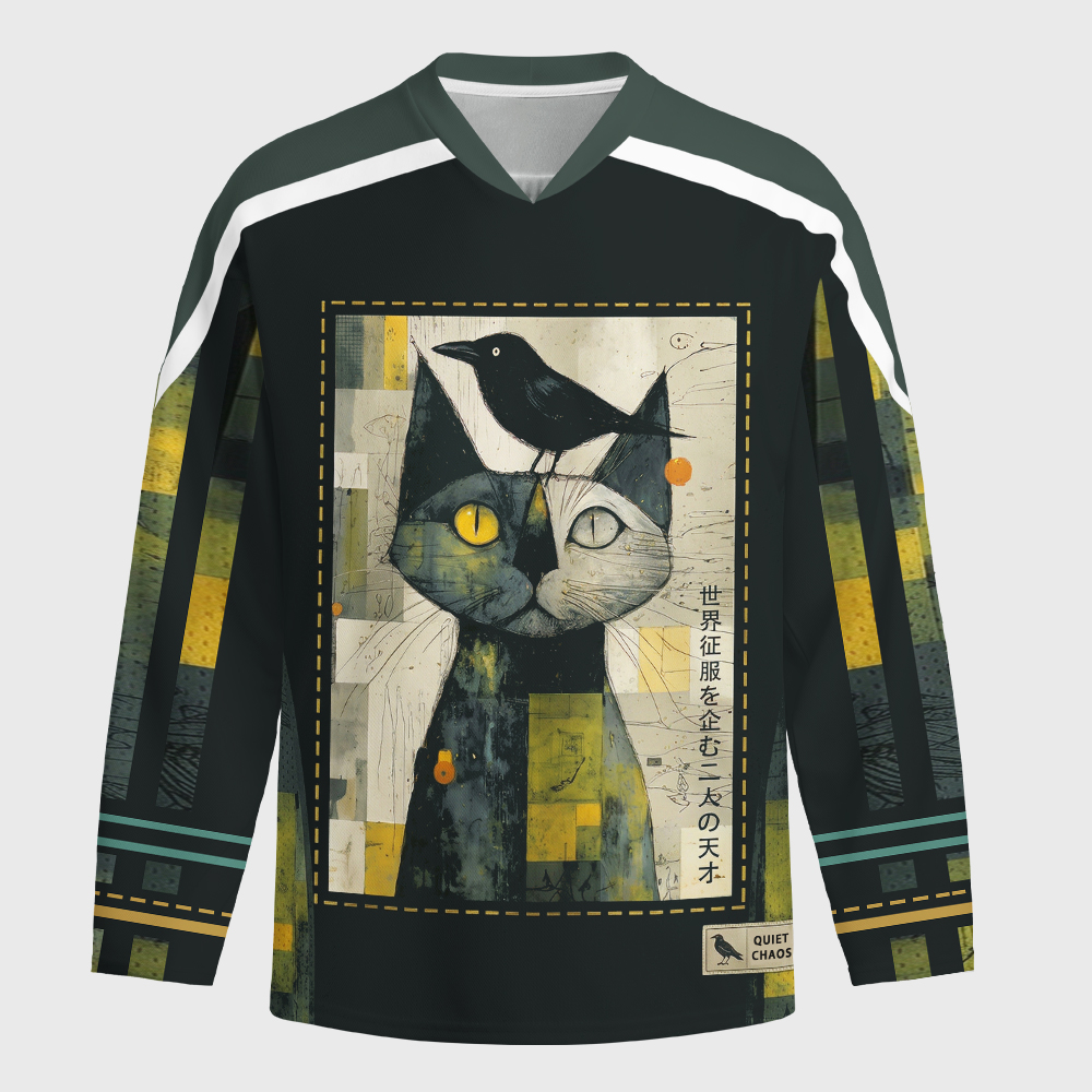 Tokyo-Tiger The Cat And The Crow Are Planning To Rule The World Long-Sleeve Hockey Jersey