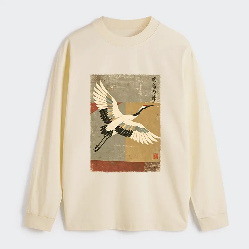 Tokyo‑Tiger Crane Spirit Classic Long Sleeve T-Shirt