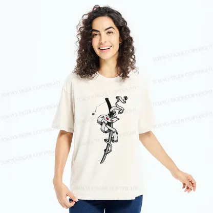 Tokyo-Tiger Samurai Sword Washed T-Shirt