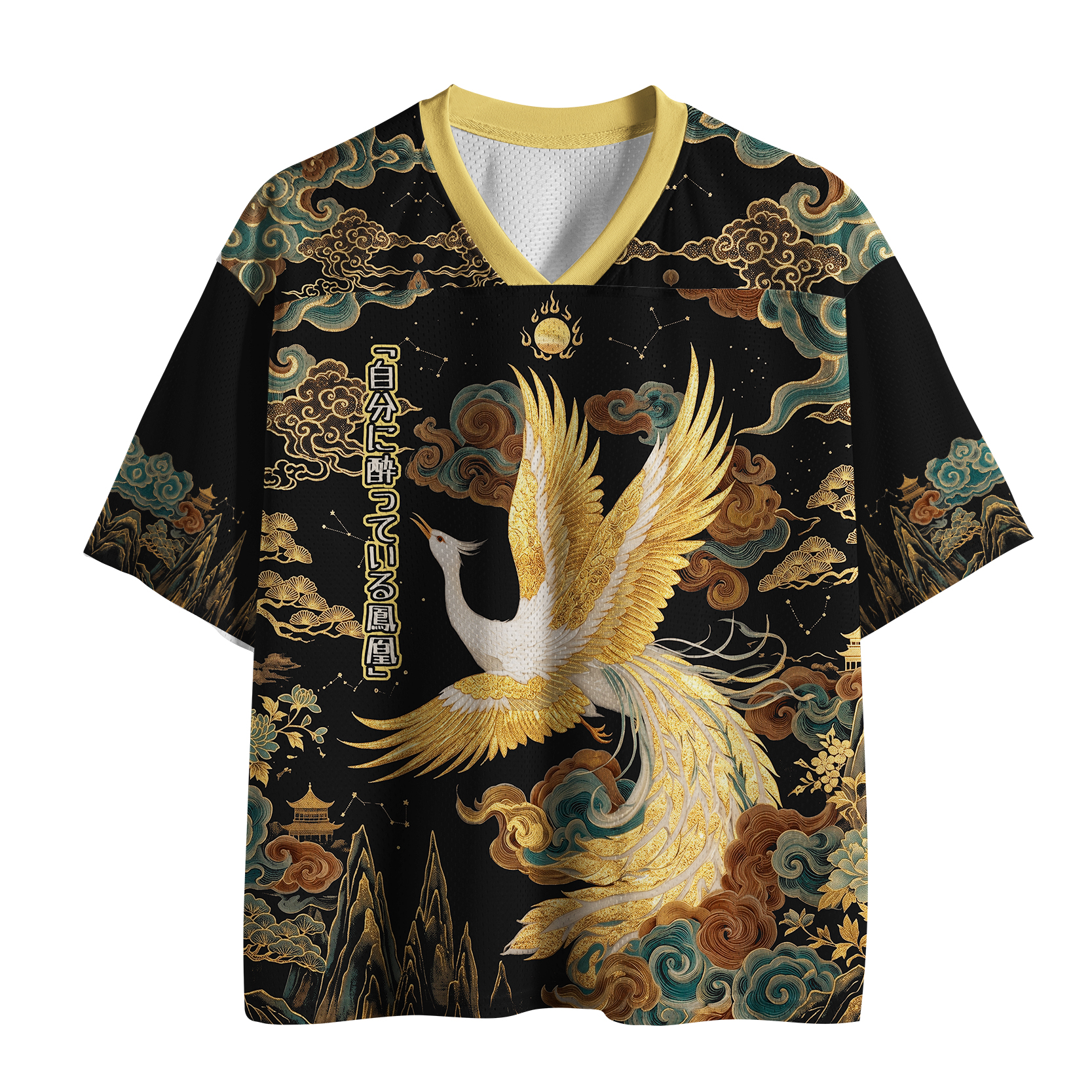 Tokyo-Tiger Self-Obsessed Golden Phoenix Mesh Jersey