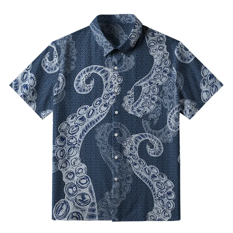 Tokyo-Tiger Octopus Tentacles Japanese Button-up Shirt Sale
