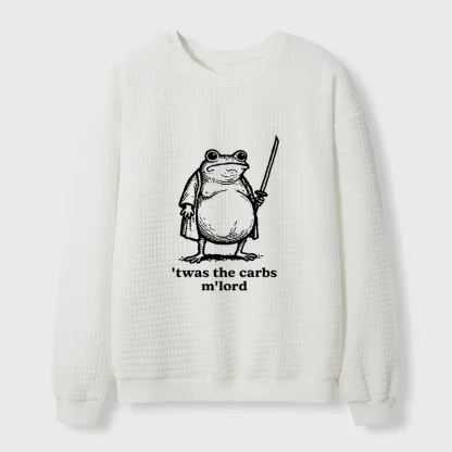 Tokyo-Tiger Funny Fat Samurai Frog Waffle Sweatshirt