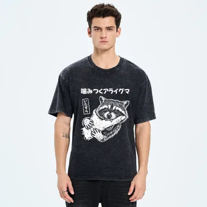 Tokyo-Tiger Naughty Raccoon Washed T-Shirt