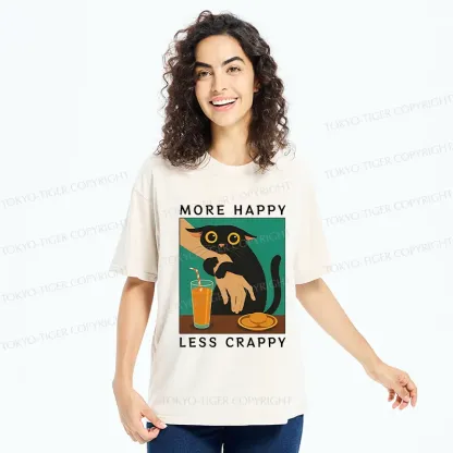 Tokyo-Tiger Cat Hugging Person Washed T-Shirt