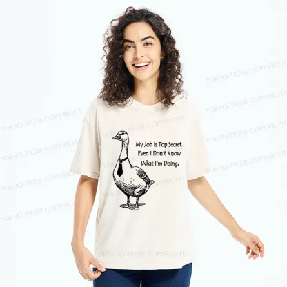 Tokyo-Tiger Serious Goose Funny Washed T-Shirt