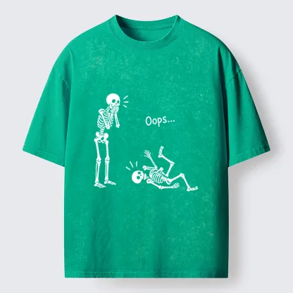 Tokyo‑Tiger Silly Skeleton Vibe Washed T‑Shirt