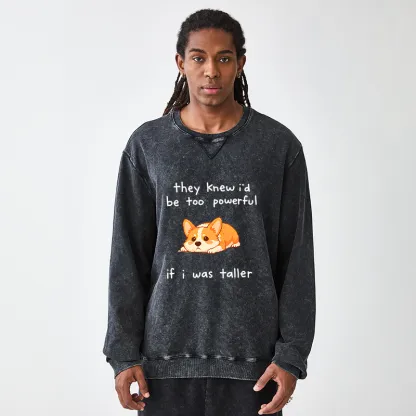 Tokyo-Tiger Funny Short Dog Joke Washed Terry Sweatshirt
