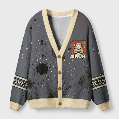 Tokyo-Tiger "BRUH" Capy Gamer Ugly Cardigan Sweater