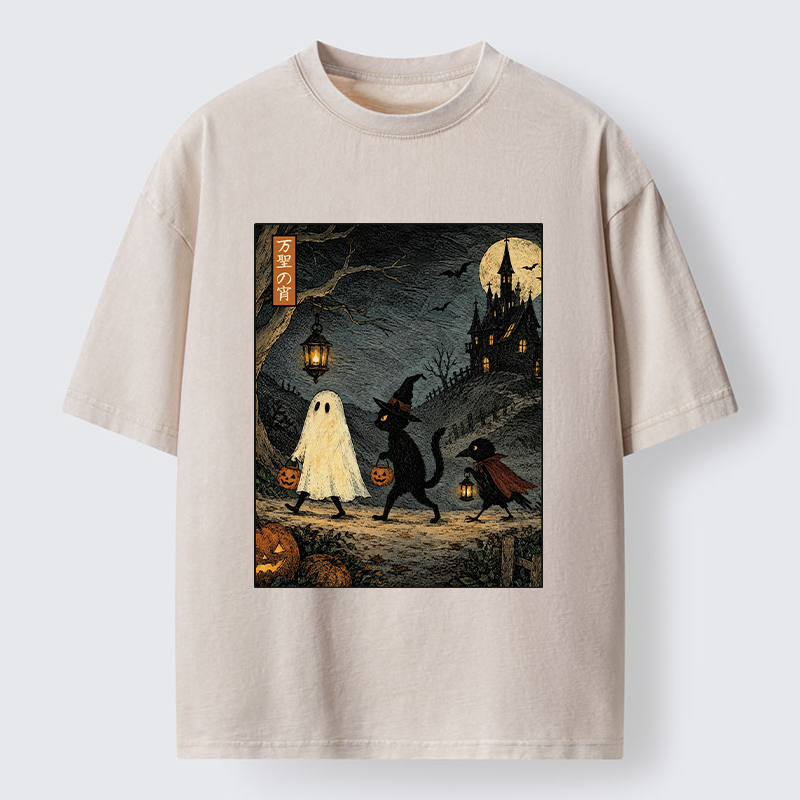 Tokyo-Tiger Vintage Halloween Crew Washed T-Shirt