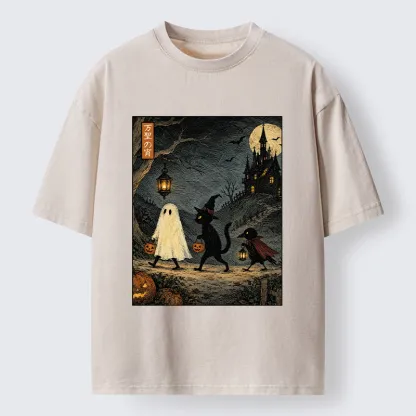 Tokyo-Tiger Vintage Halloween Crew Washed T-Shirt