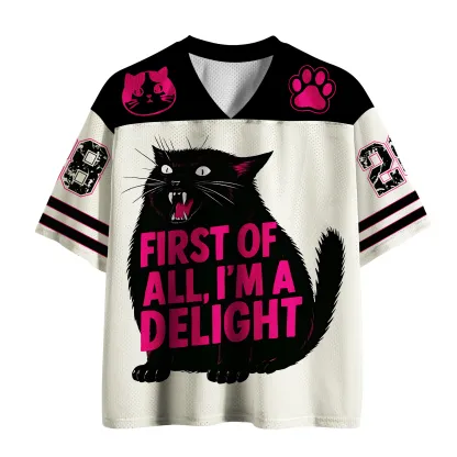 Tokyo-Tiger Delightful Chaos: Black Cat Mesh Jersey