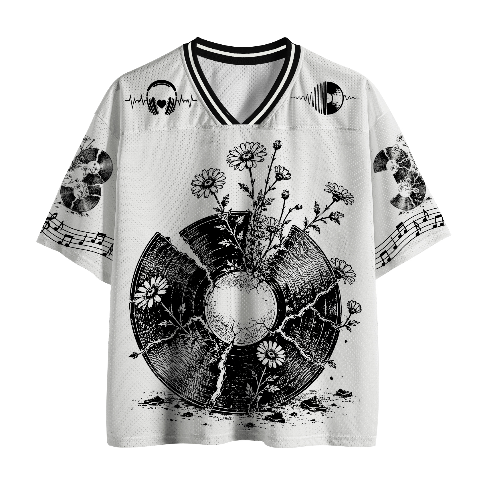 Tokyo-Tiger Cool Music Bloom Mesh Jersey