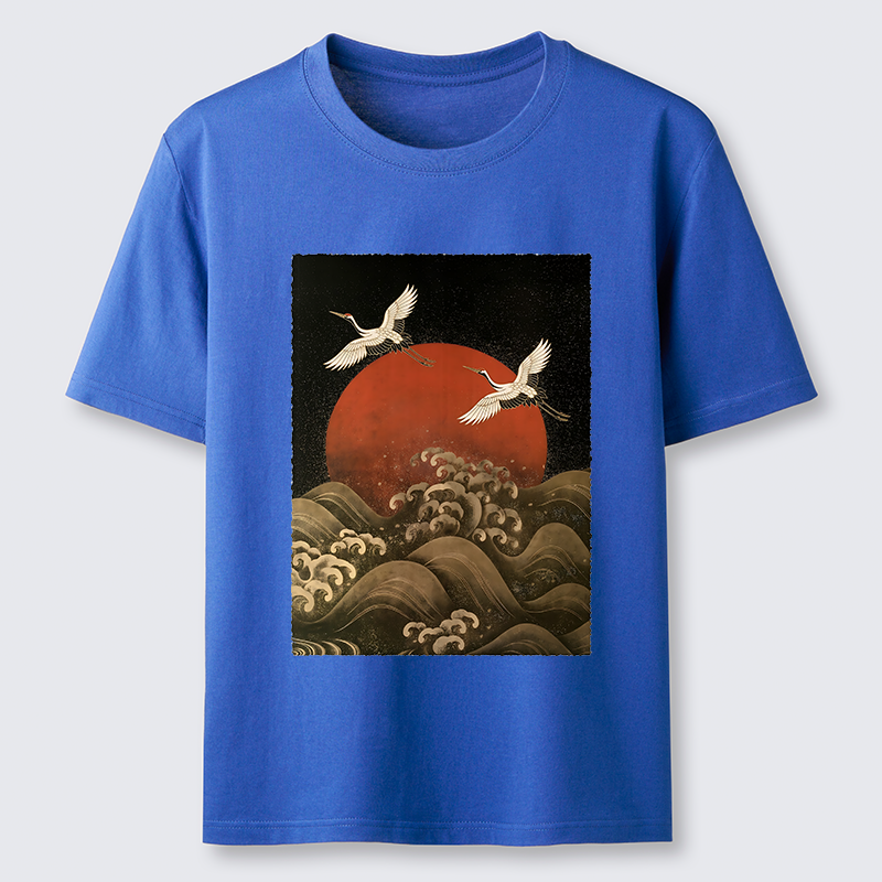 Tokyo-Tiger Japanese Crane Wave Art Classic T-Shirt