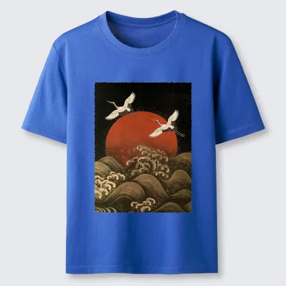 Tokyo-Tiger Japanese Crane Wave Art Classic T-Shirt