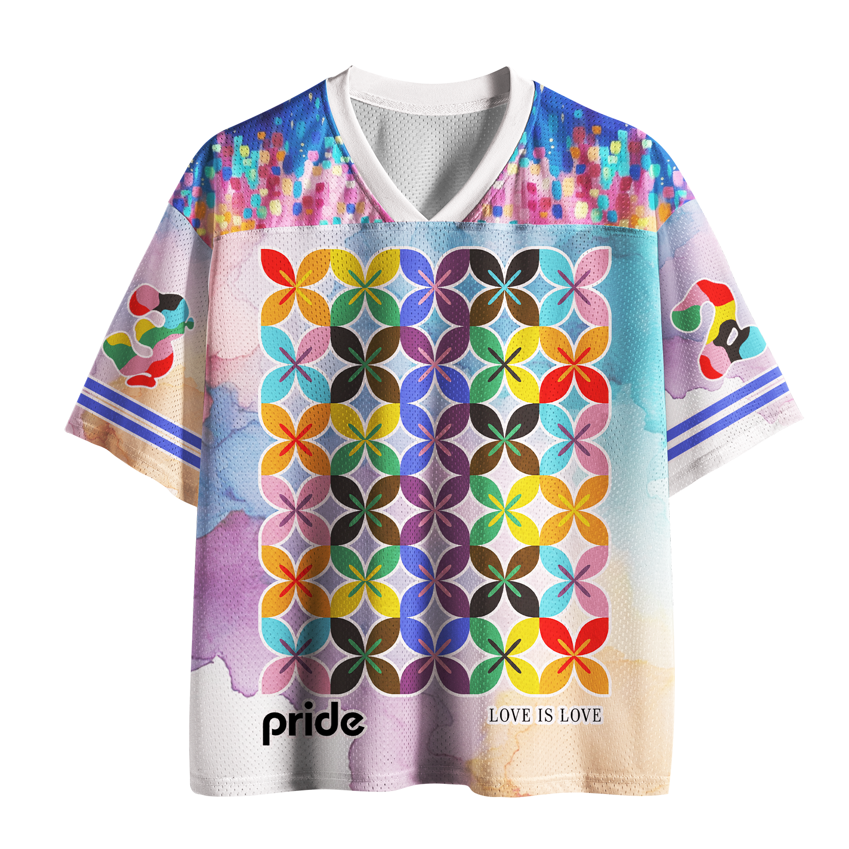 Tokyo-Tiger Petal Grid Pride Mesh Jersey