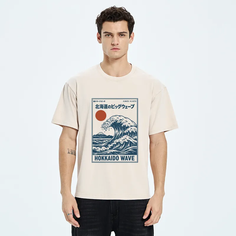Tokyo-Tiger Retro Wave Typesetting Washed T-Shirt