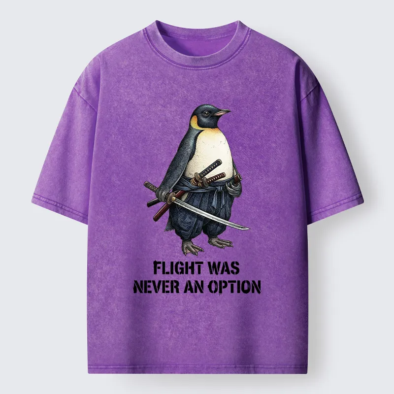 Tokyo-Tiger Funny Warrior Penguin With Sword Meme Washed T-Shirt