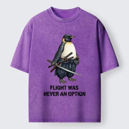 Tokyo-Tiger Funny Warrior Penguin With Sword Meme Washed T-Shirt