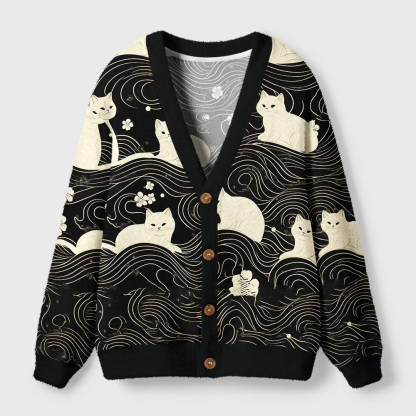 Tokyo-Tiger Mysterious Cat Ugly Cardigan Sweater