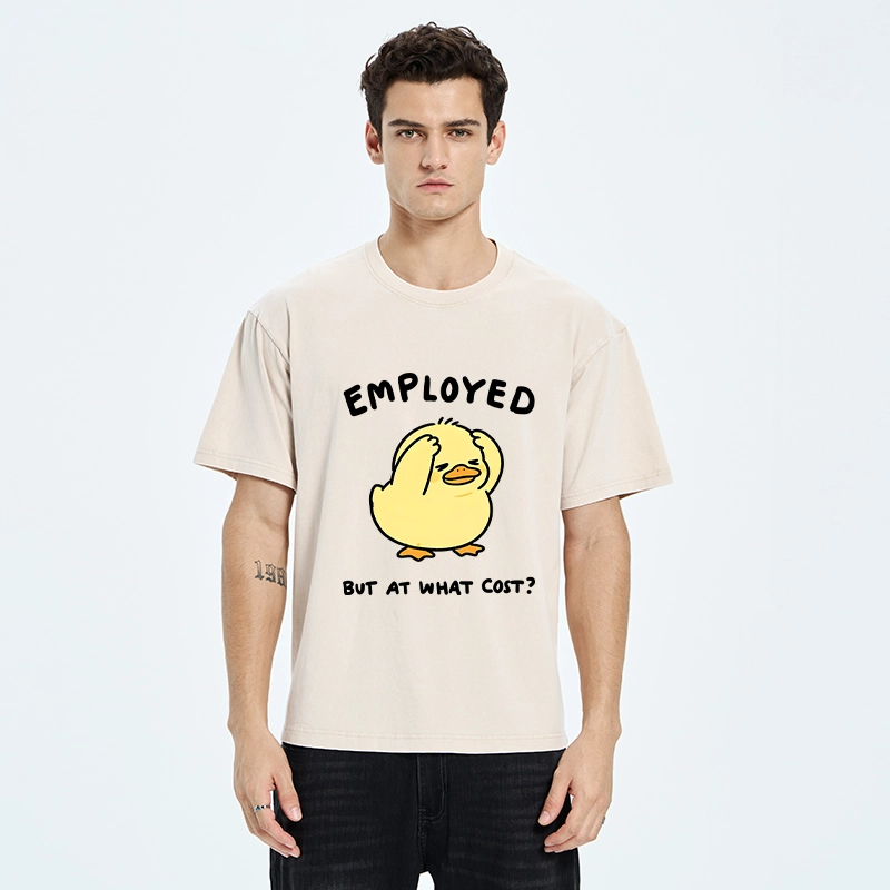 Tokyo‑Tiger Funny Work Duck Washed T‑Shirt