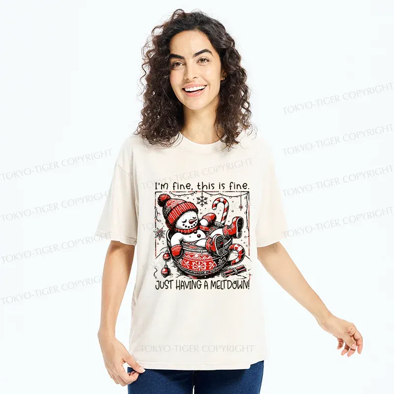 Tokyo-Tiger Christmas Disaster Washed T-Shirt