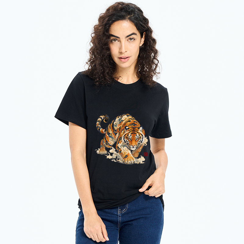 Tokyo-Tiger Vintage Cloud Tiger Print Classic T-Shirt