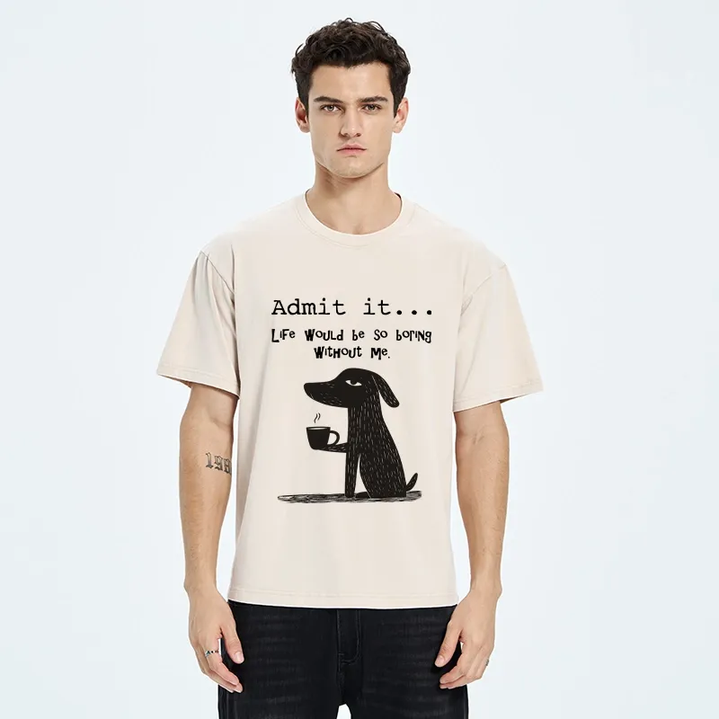 Tokyo-Tiger Life Is Dull Without This Good Boy Washed T-Shirt