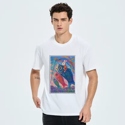 Tokyo-Tiger Ukiyoe Rabbit Ride Carp Streamer Poster T-Shirt
