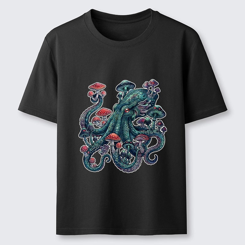 Tokyo-Tiger Octopus Covered In Mushrooms Classic T-Shirt