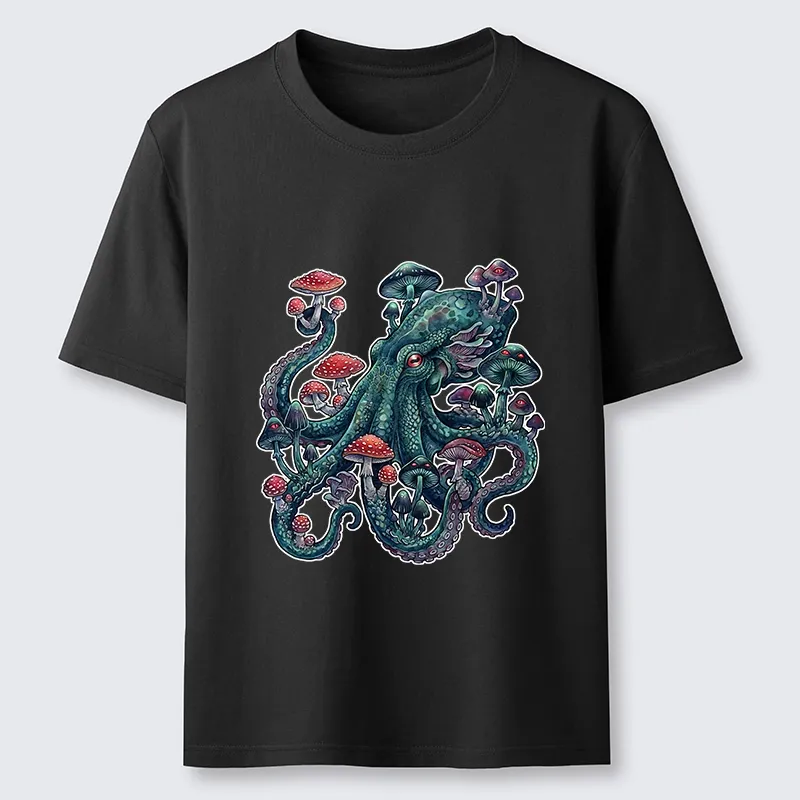 Tokyo-Tiger Octopus Covered In Mushrooms Classic T-Shirt