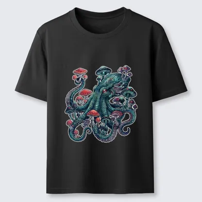Tokyo-Tiger Octopus Covered In Mushrooms Classic T-Shirt