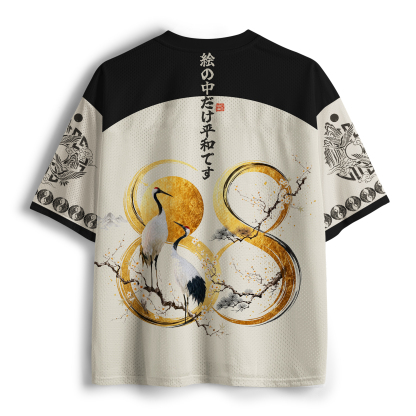 Tokyo-Tiger Golden Dawn Silent Cranes Mesh Jersey
