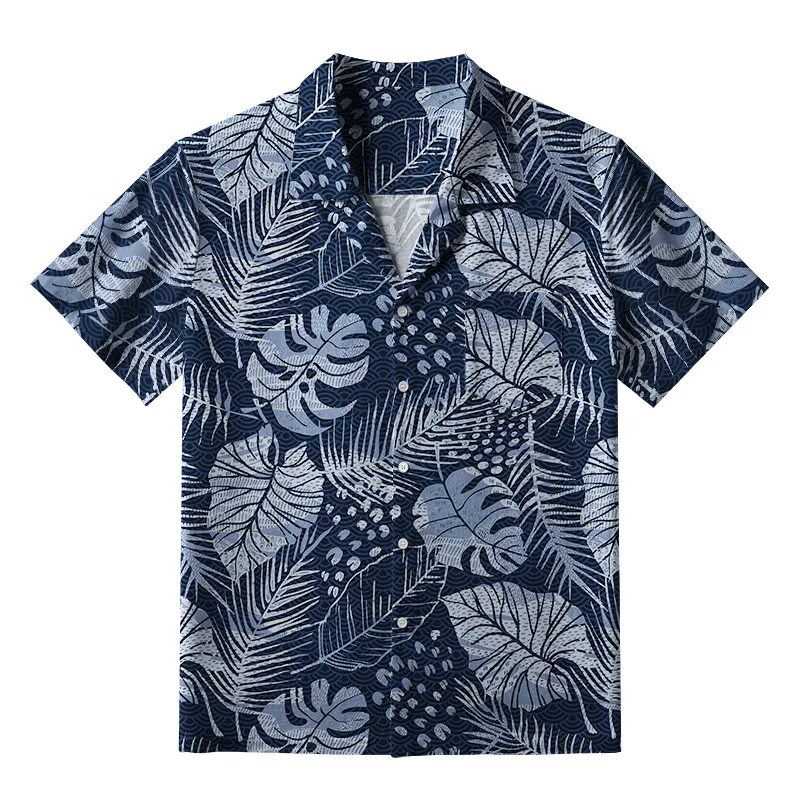 Tokyo-Tiger Jungle Leaf Dark Aloha Hawaiian Shirt Sale