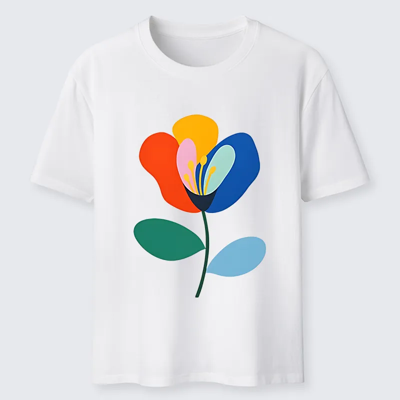 Tokyo-Tiger Retro Flower Print Classic T-Shirt