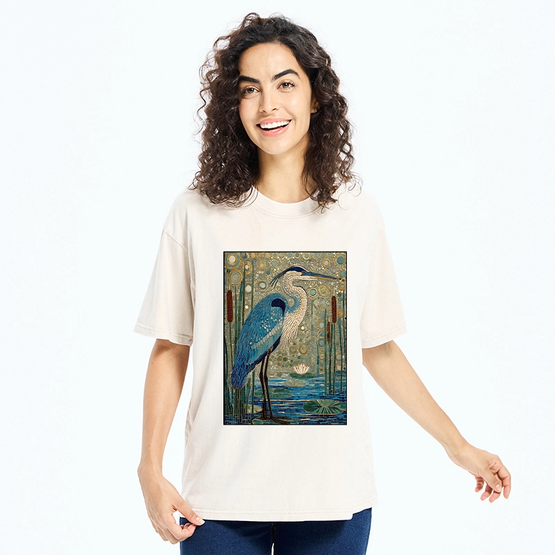 Tokyo‑Tiger Golden Pond Bird Washed T‑Shirt