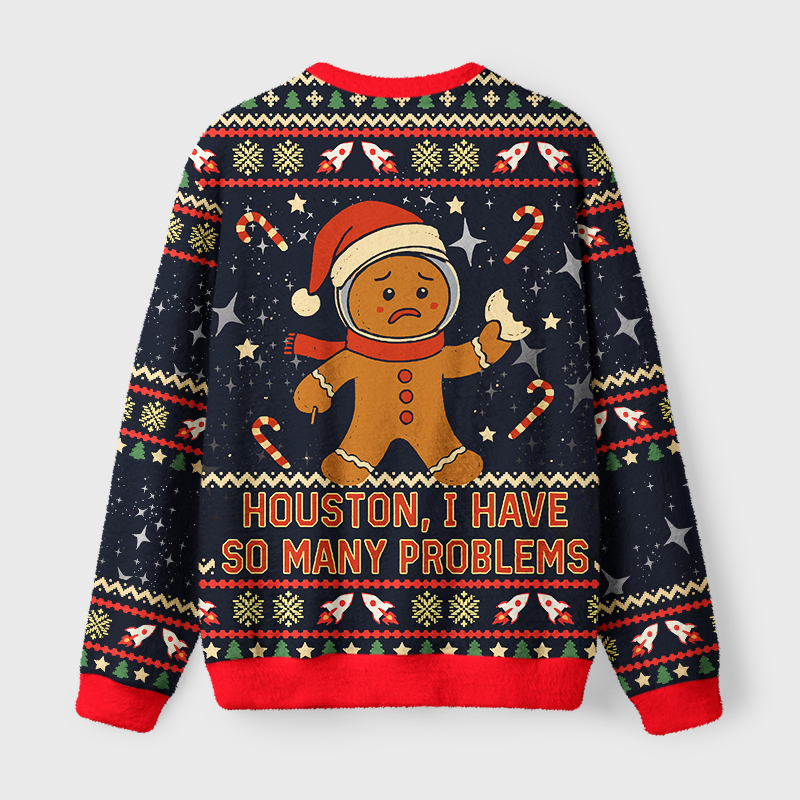 Tokyo-Tiger Gingerbread Men Have Many Problems Fuzzy Christmas Ugly Sweatshirt